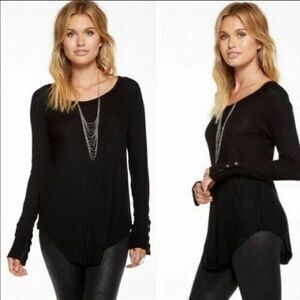 Chaser Womens Black Thermal Button Cuff Shirt Top Sz XS New